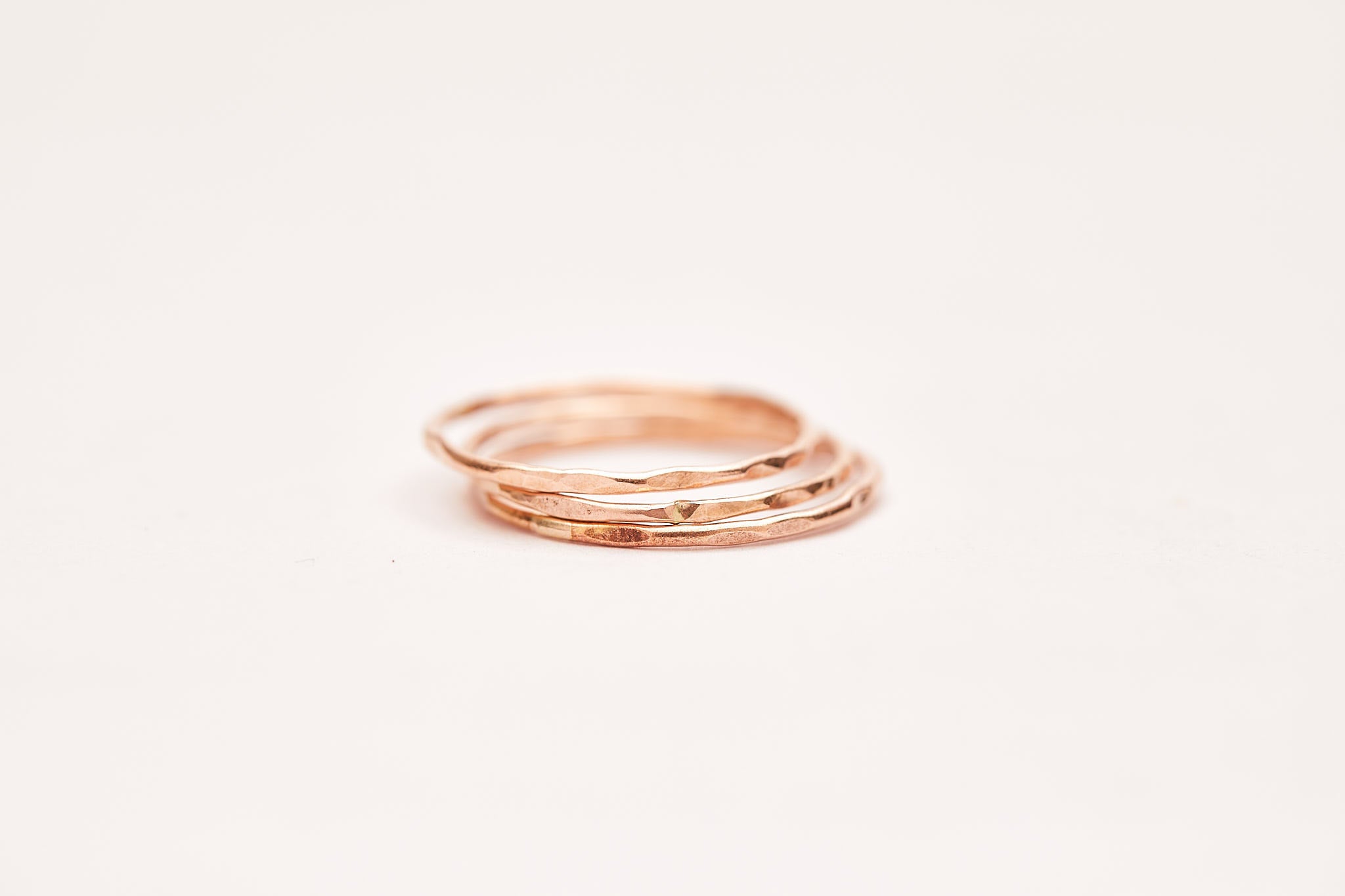 Rose Gold hammered stacking ring